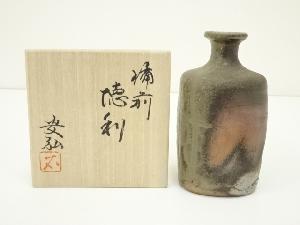 備前焼　石田安弘造　徳利（共箱）